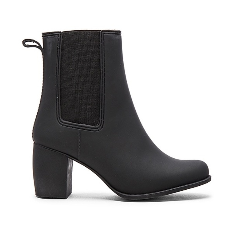 Jeffrey Campbell Black Block Heel Chelsea Rain Boots
